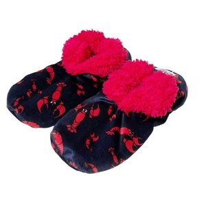 Lobster Gripper Slippers by Lazy One Red Navy Size S/M
